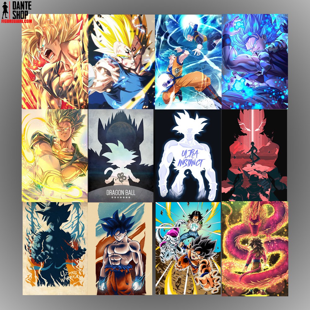 Poster A5 Dragon ball Chất Liệu Decan Phủ Bóng Chống Thấm Nước  - Tặng khi mua mô hình Dragon ball