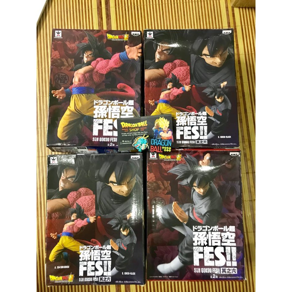 Mô hình Dragonball chính hãng - Songoku FES - Goku ssj4 + Black Goku Fes