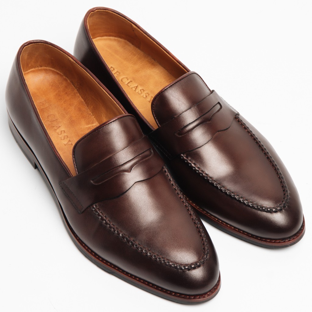 [Mã LT200 giảm 200K đơn 699K] Giày Tây Lười Cao Cấp Classic Loafer - Da Bò Ý Lót Trong Da Bò Mộc - Thương hiệu Be Classy