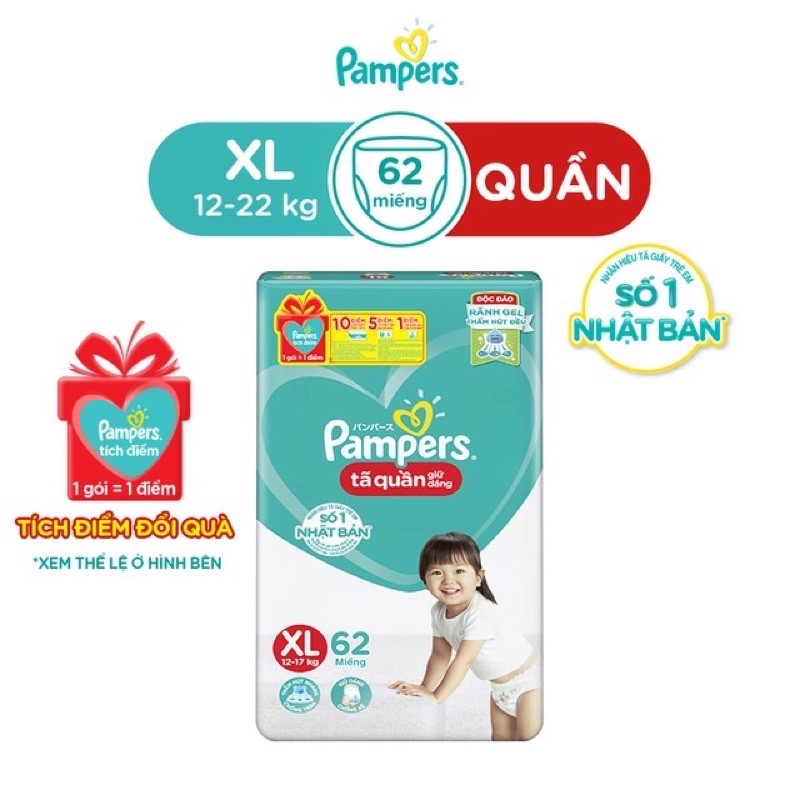 [TOàn QUỐC ]Tả quần Pampers  Giữ dáng M74/L68/ XL48/XL62/ XXL56 mẫu mới