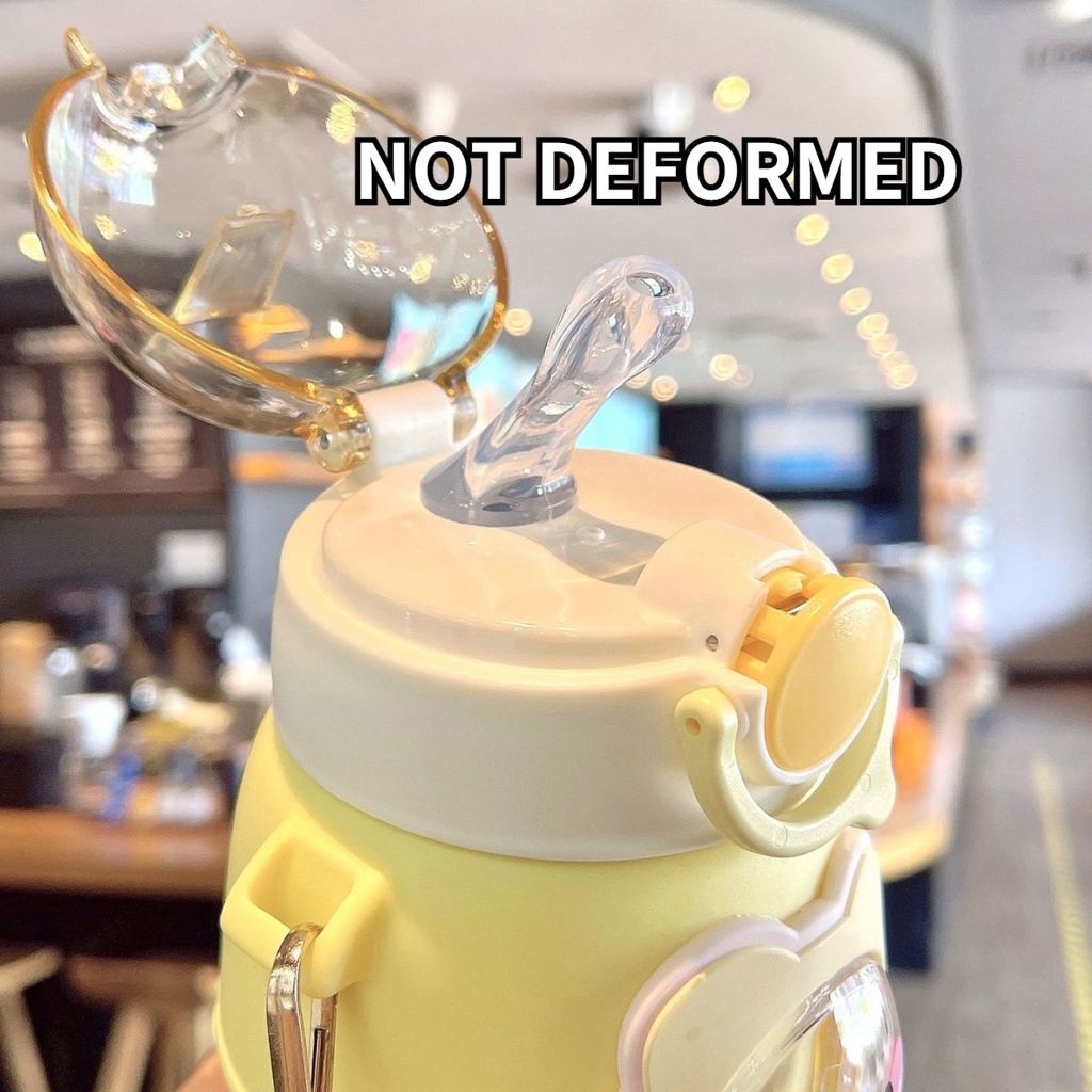 Bình Nước Giữ Nhiệt Có Ống Hút Họa Tiết Dễ Thương Cho Bé