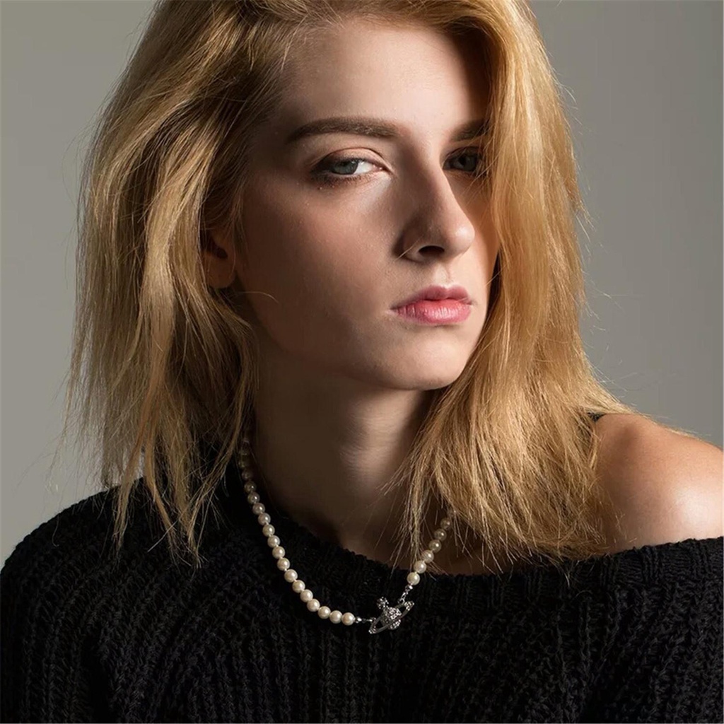 Vòng Cổ Choker Mặt Hình Hành Tinh Thiết Kế Mới Thanh Lịch Cho Nữ