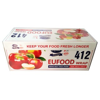 [Hot] Màng bọc thực phẩm chất lượng cao EUFOOD PVC Mẫu Táo EU412, kèm dao gạt (Hộp lớn - Quy cách : 30cm x 300m )
