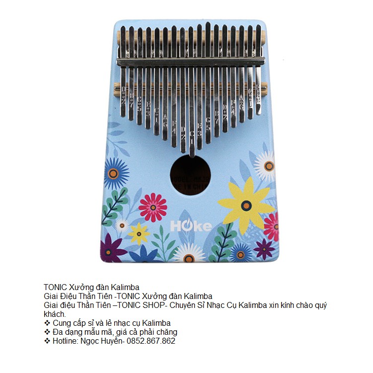 Đàn kalimba 17 phím gỗ nguyên khối Mahagony GECKO000030- Âm vang phím chuẩn