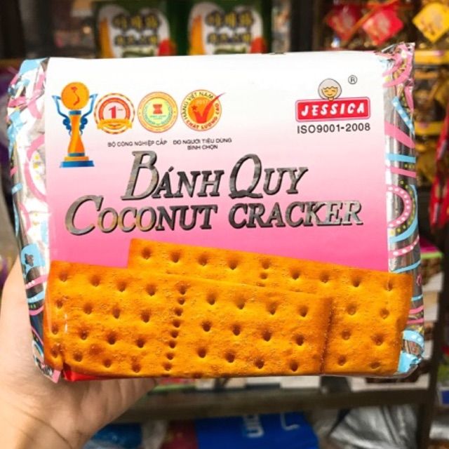 Bánh quy COCONUT CRACKER JESSICA® 178g / Bánh quy dừa vuông bọc giấy bạc | BigBuy360 - bigbuy360.vn