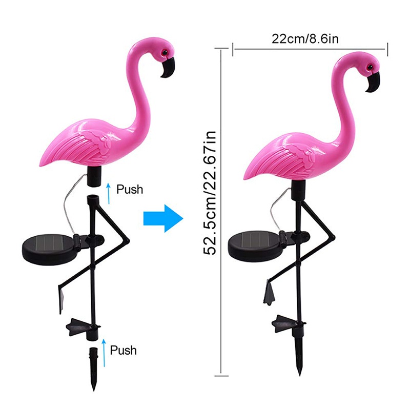 Đèn LED Năng Lượng Mặt Trời Chống Thấm Nước Hình Chim Hồng Hạc Trang Trí Sân Vườn