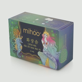 Bông tẩy trang Hàn Quốc Mihoo 80 miếng xỏ ngón (auth). Mịn, không sơ, không chứa huỳnh quang và chất thơm