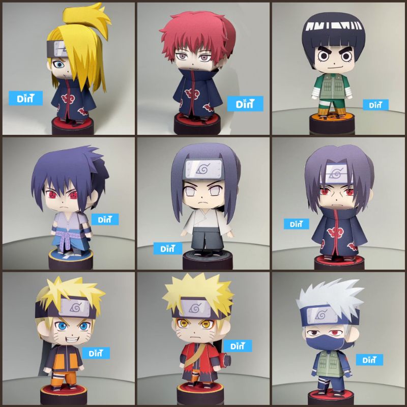 Mô Hình Giấy Naruto - Mô Hình Pain , Tobi , Sasuke , Itachi , Kakashi ,... - Kit Mô hình giấy anime