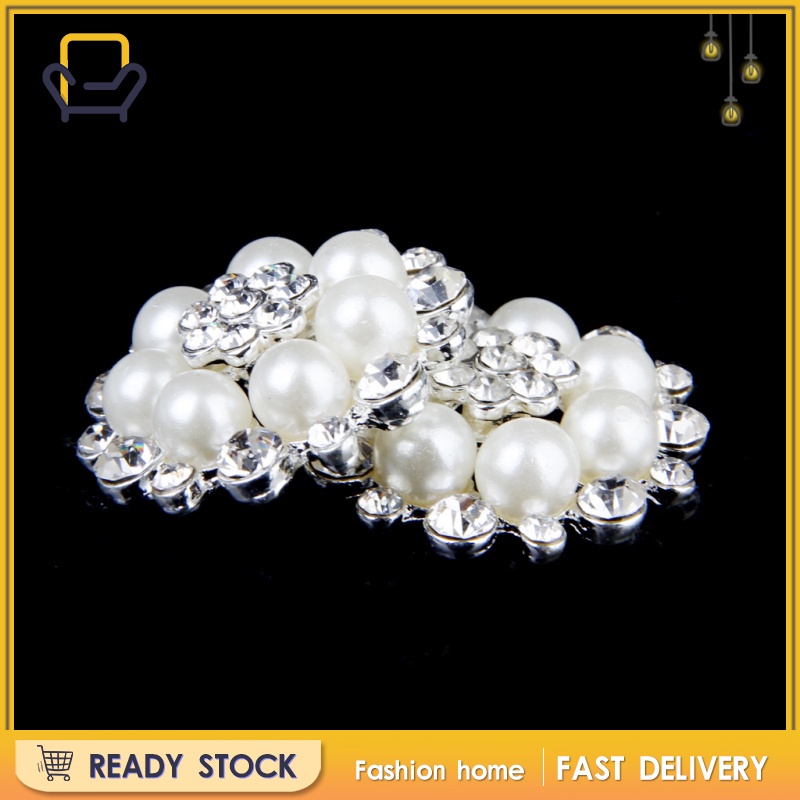 Set 5 Nút Pha Lê Hình Bông Hoa 30mm Màu Be Làm Đồ Thủ Công DIY Happi2ness