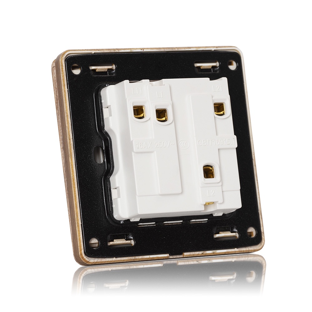 Công tắc đôi vân gỗ tràn viền 1 chiều và 2 chiều LG tech LG-AB-05-0002