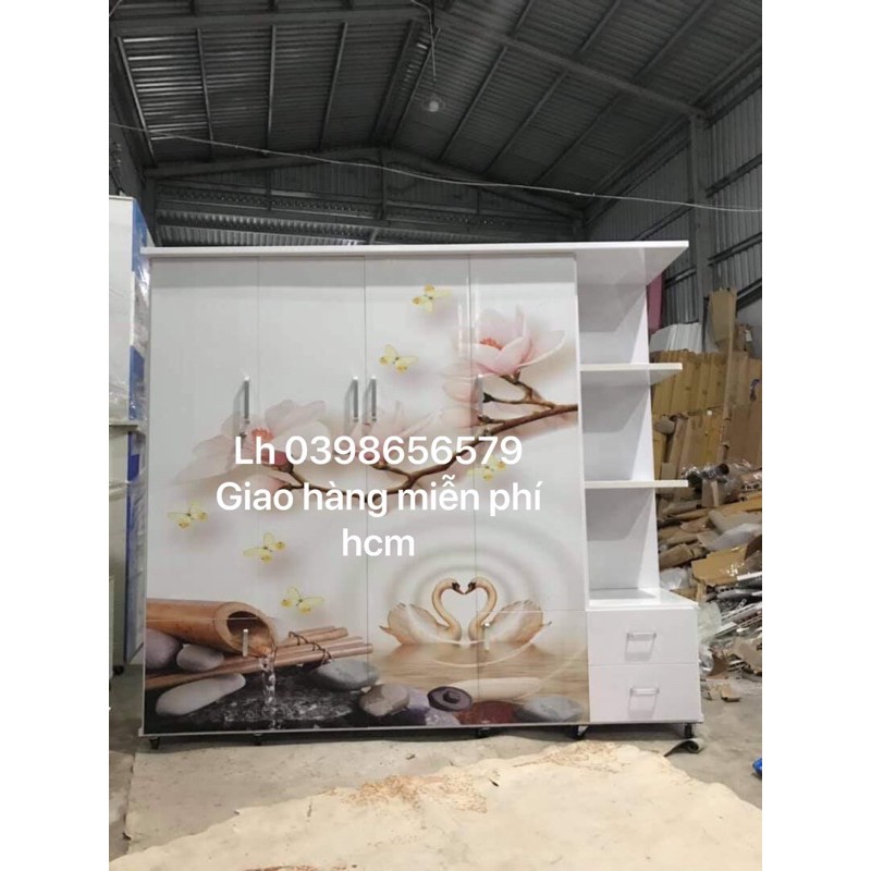 Tủ nhựa đài loan 4 cánh 1 kệ nhựa đài loan fs hcm