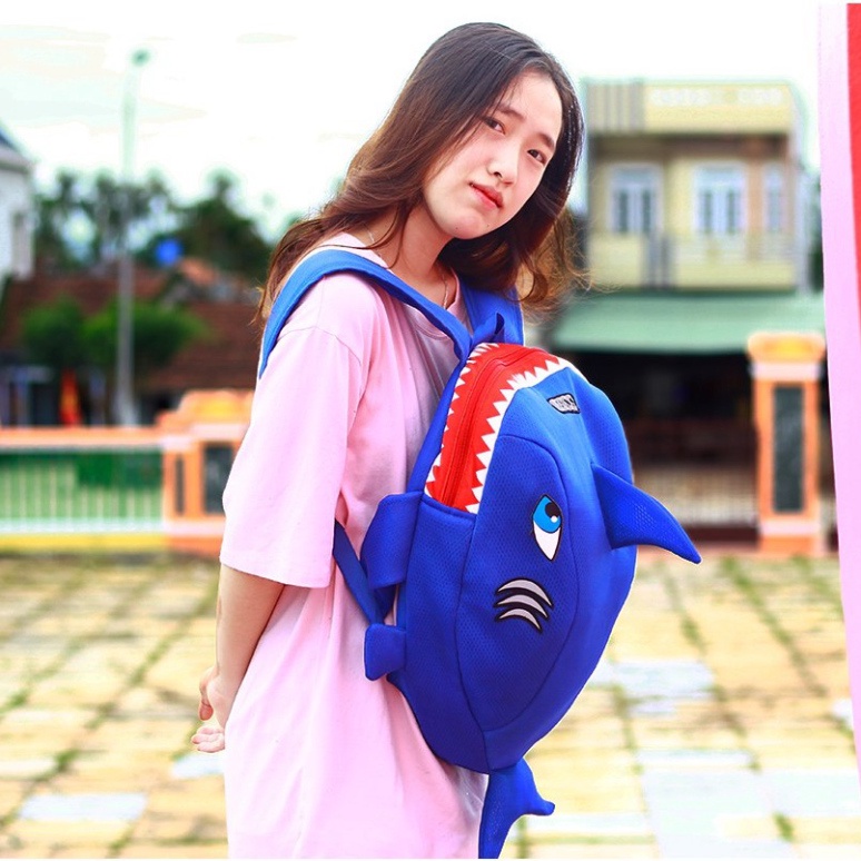[NEW] Balo cá mập SWAT BABY SHARK siêu cute - Đựng nón bảo hiểm,sách vở, đồ dùng cần thiết - FREESHIP
