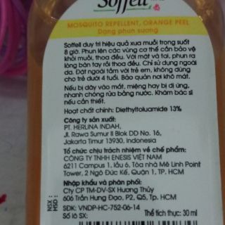 Xịt Chống Muỗi Soffell 30Ml