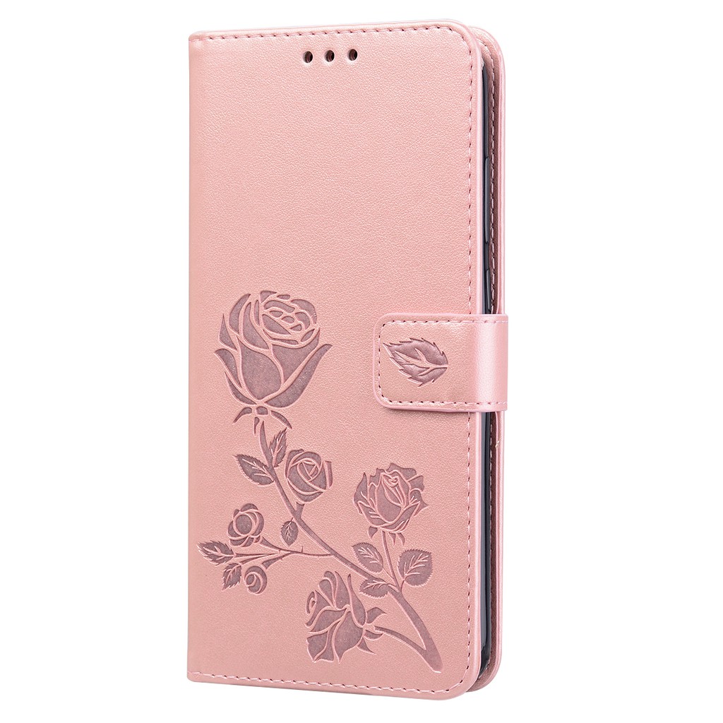 Bao da điện thoại nắp lật họa tiết hoa hồng cho Xiaomi Redmi Note 9T 10 10S 9S 9 8 7 Pro 8T 9A 9C 8A 7A 13C