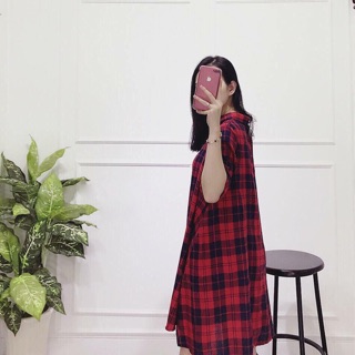 Váy suông kẻ sọc caro