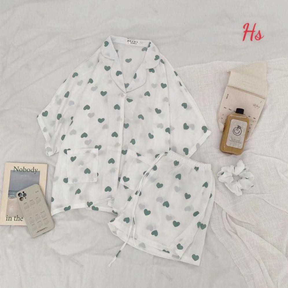 Đồ Bộ Pijama 🦋 Bộ Pijama Nữ Cộc Tay In Hình 5D 🦋 Mềm Mịn Mặc Vô Cùng Thoải Mái | BigBuy360 - bigbuy360.vn