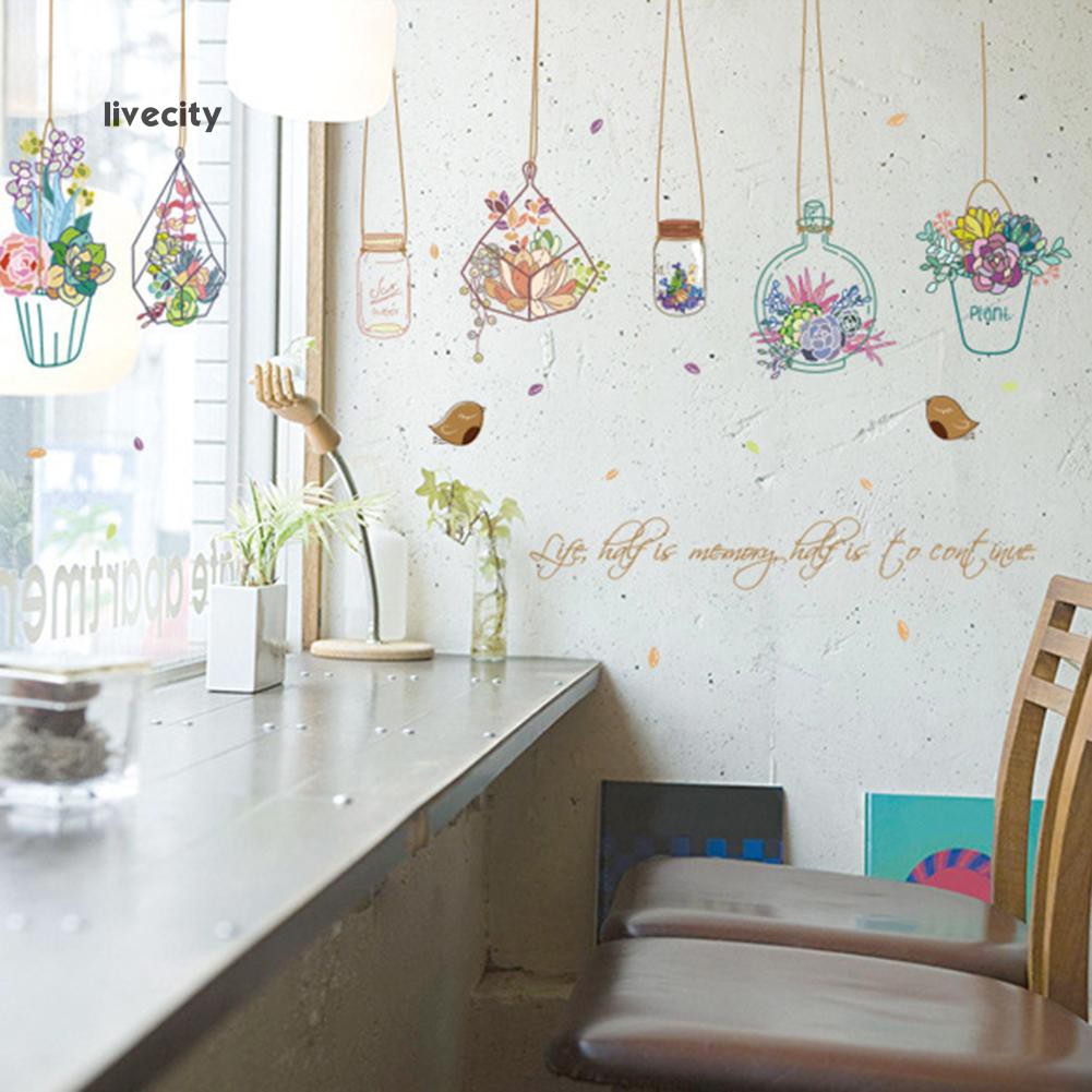 Decal Dán Tường Hình Chậu Hoa Trang Trí Phòng | BigBuy360 - bigbuy360.vn