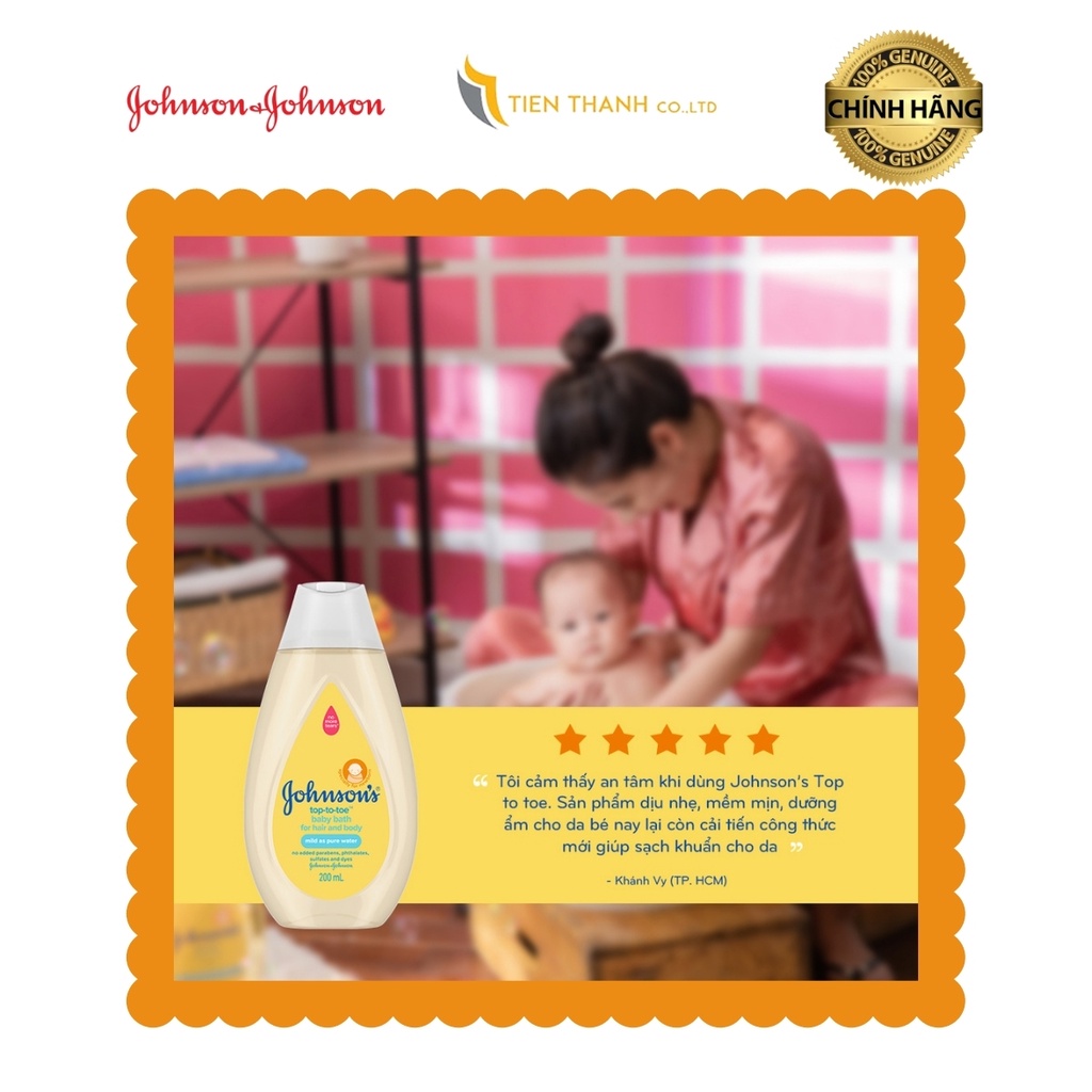 Johnson's Baby Top to toe (Sữa tắm gội toàn thân cho bé) 200ml/ 500ml -Hàng chính hãng.