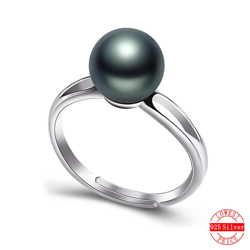 Nhẫn bạc S925 đính ngọc trai đen