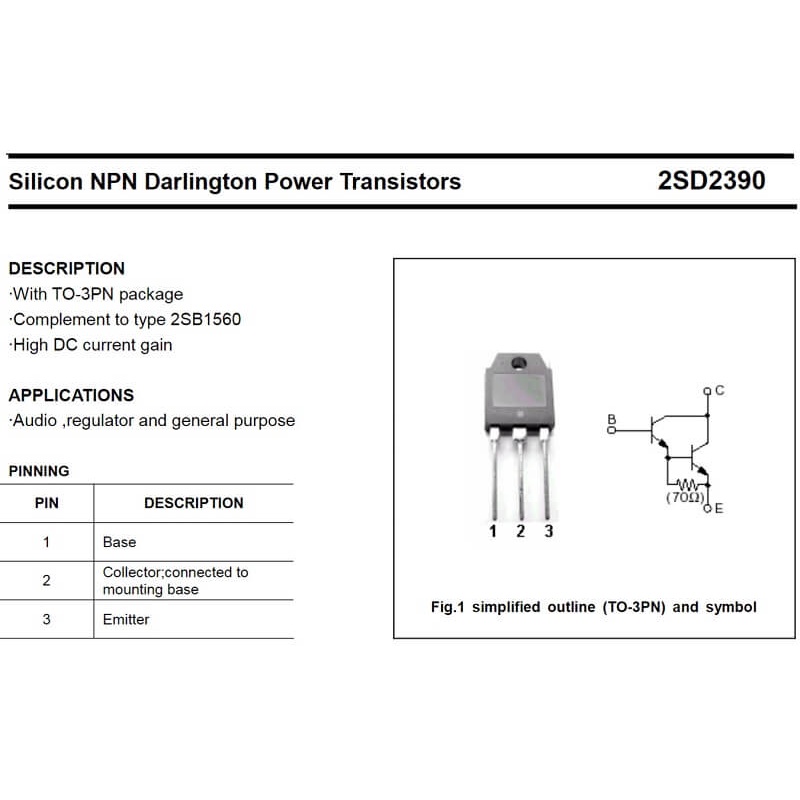 [Combo 5 chiếc] D2390 2SD2390 Transistor Darlington NPN 150V 10A TO-3P chính hãng