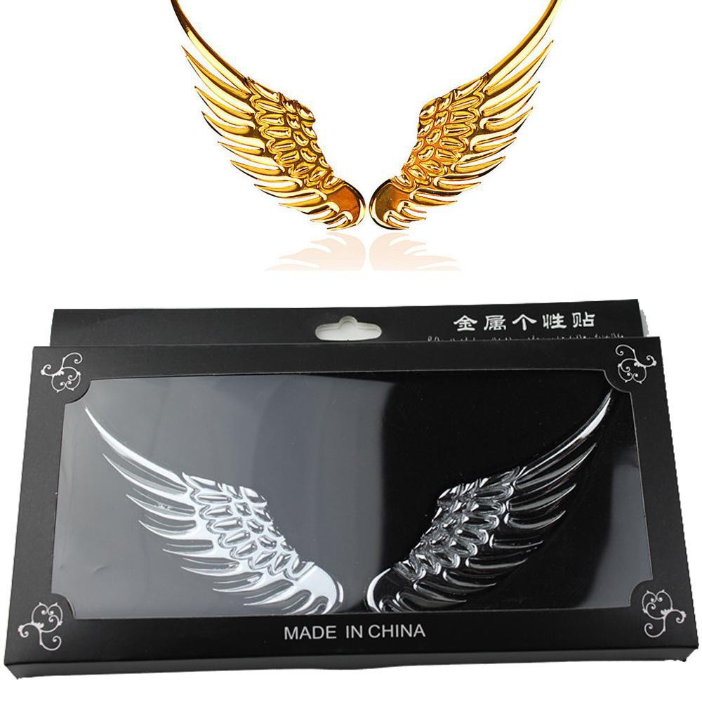 Đôi cánh thiên thần, biểu tượng cánh chim trang trí logo xe ô tô 2 màu bạc,vàng