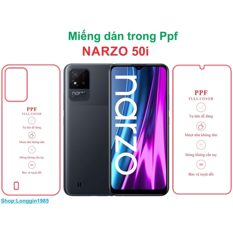 Narzo 50i miếng dán trong Ppf mặt sau và mặt trước chống va đập chống trầy xước tốt