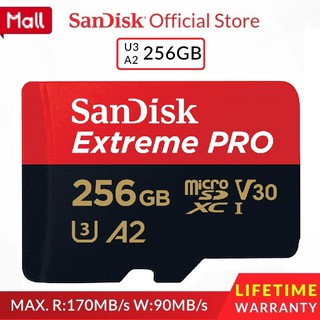 Thẻ nhớ microsdxc sandisk extreme pro a2 - 256gb v30 u3 class 10 uhs-i 170mb / s