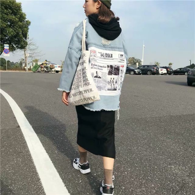 { Mới Về } Áo Khoác JEAN NAM NỮ Đắp Hình Cực Đẹp From Rộng cao cấp Chiwawa shop