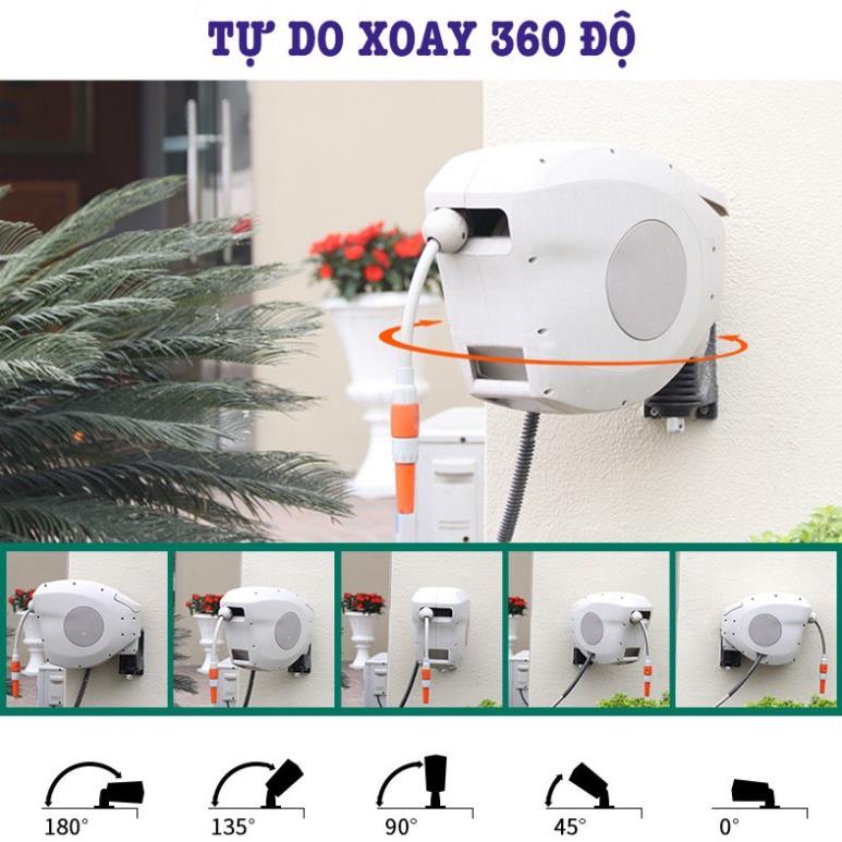 Vòi tưới cây, vòi rửa xe Lionking 15 MÉT. Rulo cuộn ống tự động