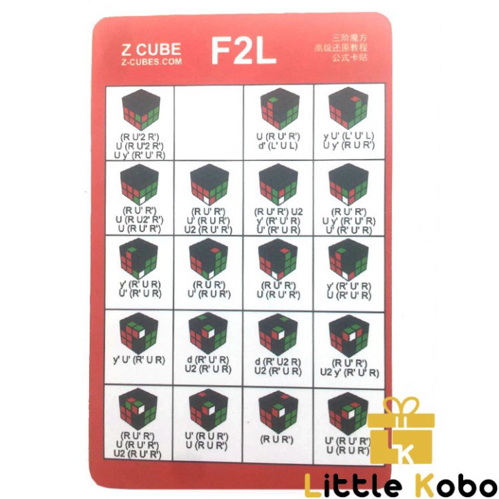 [G04] Bộ Card Công Thức CFOP Giải Rubik Tốc Độ Cao Công Thức F2L OLL PLL S020