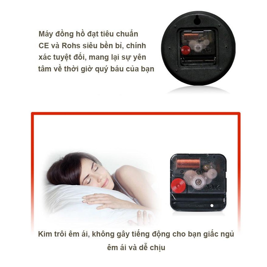 Đồng hồ treo tường Coma mẫu giọt sương cỡ lớn JT1301.60 (Vàng) + Tặng decal ngộ nghĩnh.