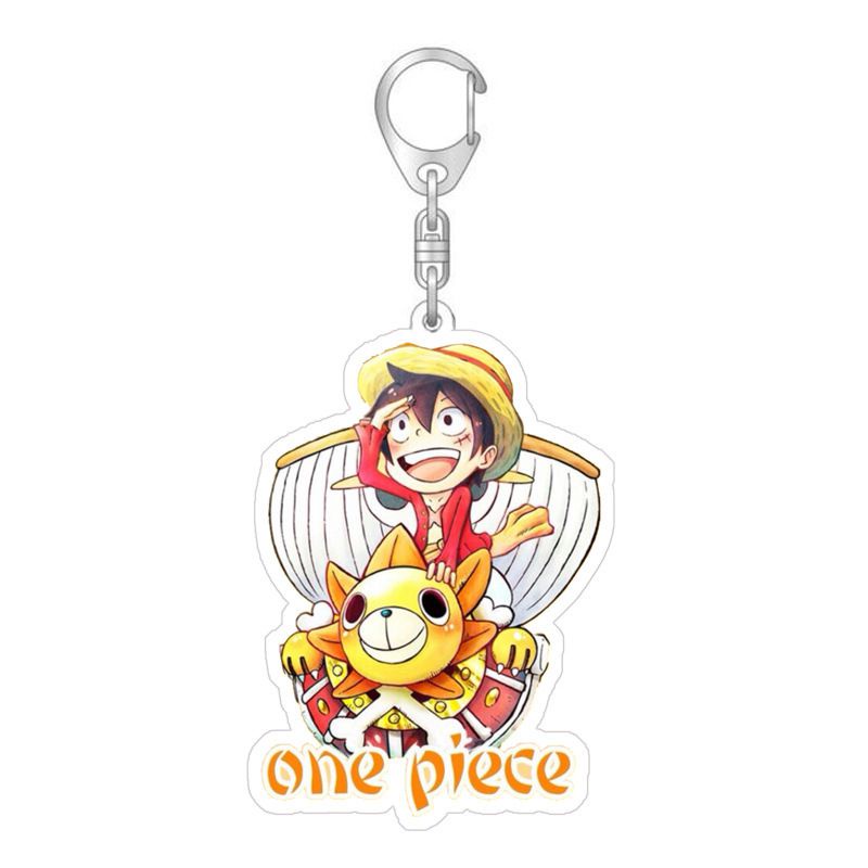 One Piece Luffy Keychain Zoro Acrylic Double Sided Transparent key Chain Ring Keyring Bag Accessories Jewelry For Women Men Gift
