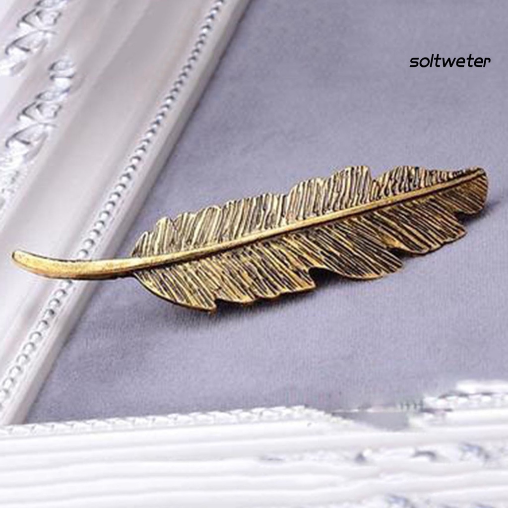 Kẹp Tóc Hình Chiếc Lá Bằng Hợp Kim Phong Cách Retro