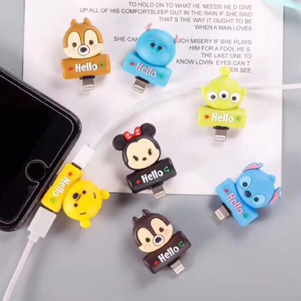 Cổng sạc lightning họa tiết hoạt hình chuyên dụng cho iphone 7 8 Plus X XS Max XR