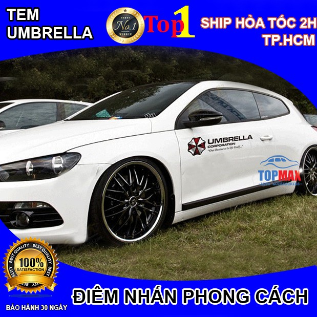 Tem dán cửa xe logo Umbrella phong cách doanh nhân.(02 bên cửa xe)