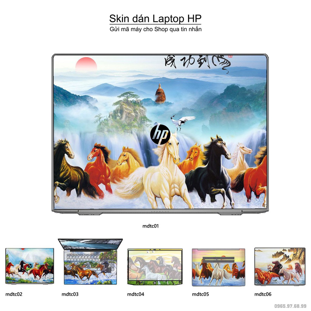 Skin dán Laptop HP in hình Mã Đáo Thành Công (inbox mã máy cho Shop)