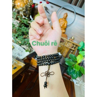 XÂU CHUỖI 108 HẠT GỖ DÂU TẰM RỪNG NGÀN NĂM TUỔI 6 ly 108 HẠT