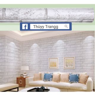 Giấy dán tường giả đá trắng dài 10m rộng 45cm