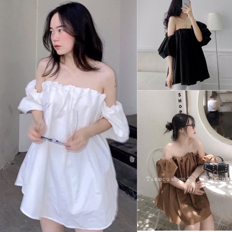 [Mã FAMARAL2 giảm 10K đơn 50K] Áo Kiểu Trễ Vai Tay Bồng Ulzzang A53 | WebRaoVat - webraovat.net.vn