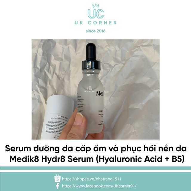 Tinh chất / Serum dưỡng da cấp ẩm và phục hồi nền da Medik8 Hydr8 Serum (Hyaluronic Acid + B5) | BigBuy360 - bigbuy360.vn