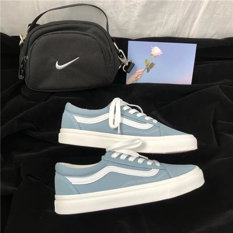 GIÀY NAM NỮ MÀU XANH BABY CHẤT VẢI CANVAS