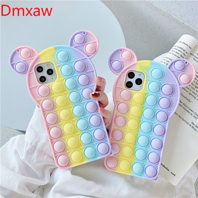 Dễ Thương Ốp Điện Thoại Silicon Mềm Hình Tai Gấu Cho Iphone 11 12 Pro Max Mini X Xs Xr Se 6 7 8 Se 2020