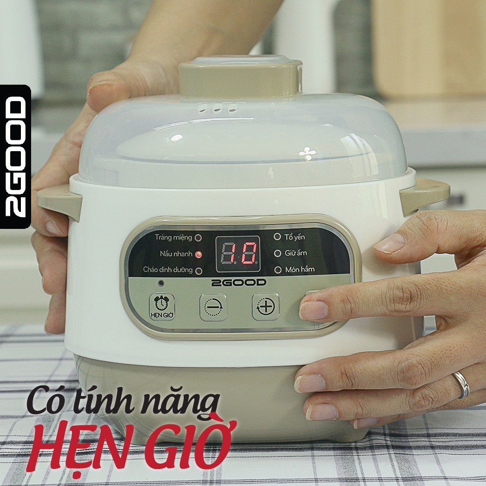 Nồi Hầm Cháo Cách Thủy 2GOOD A200 (1.0L) Hàng Chính Hãng Bảo Hành 24 Tháng