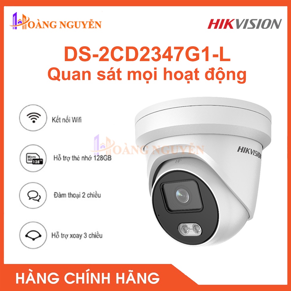 [NHÀ PHÂN PHỐI] Camera HIKVISION DS-2CD2347G1-L 4.0 Megapixel - Chế Độ Ngày Đêm, Tự Động Bù Sáng, Hỗ Trợ Thẻ Nhớ 128GB