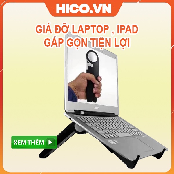 Giá Đỡ Máy Tính, Macbook, Ipad Có Thể Gấp Gọn Tiện Lợi, Hỗ Trợ Tản Nhiệt