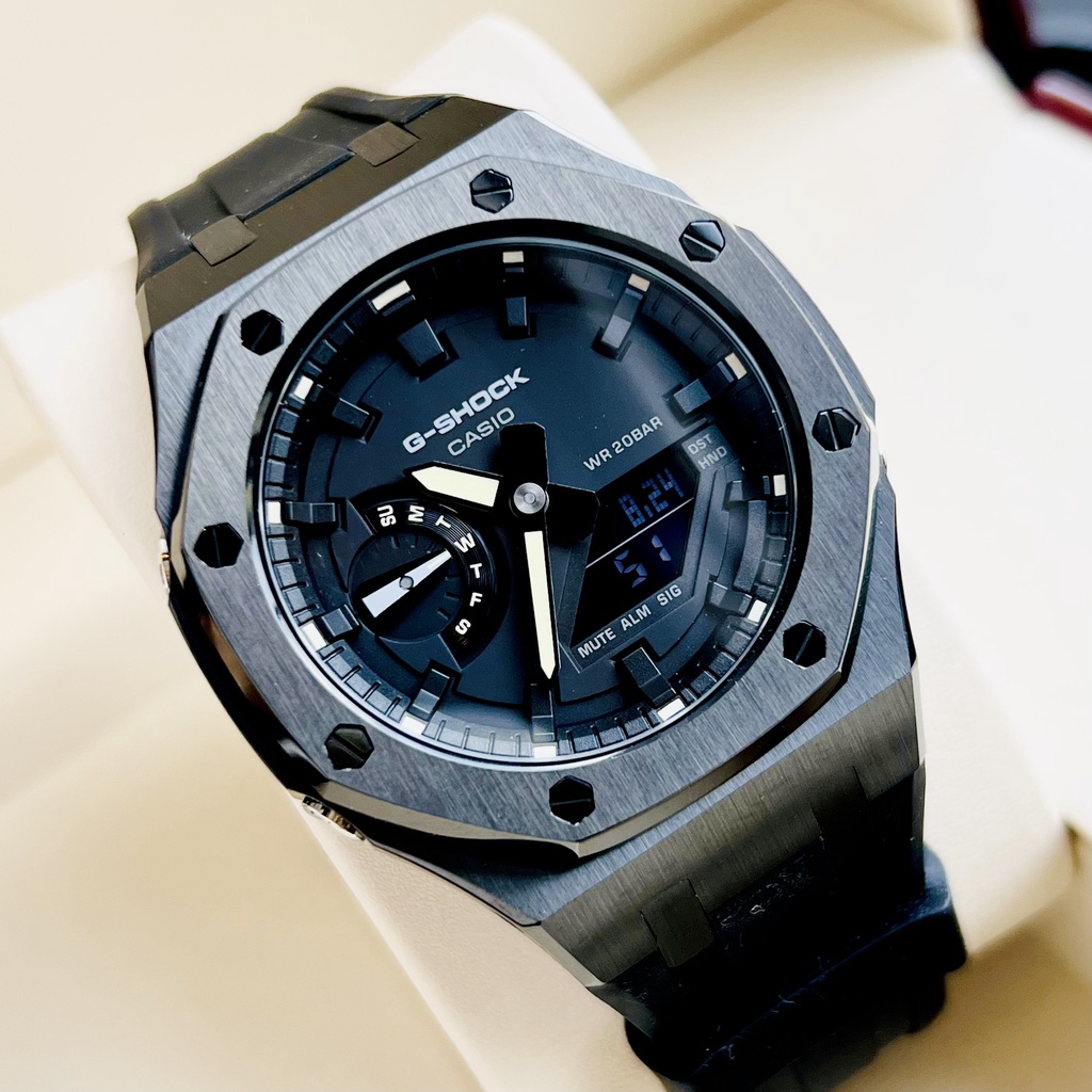 Đồng hồ nam dây Nhựa Casio G Shock GA 2100 Custom Royal Black
