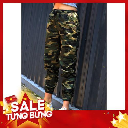 Quần jogger nữ đen kaki co dãn ống chun - Hàng nhập khẩu