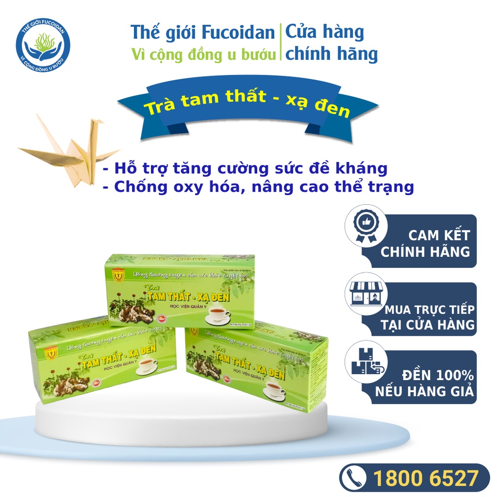 Trà tam thất xạ đen Học viện Quân y - Hộp 20 gói túi lọc