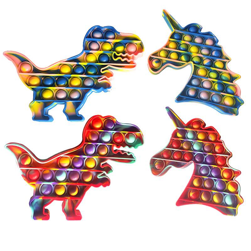 Tiktok New Rainbow Pop It  Push Bubble Fidget Toys Kids&Adult Stress Relief Toy Antistress Gift Unicorn Dinosaur