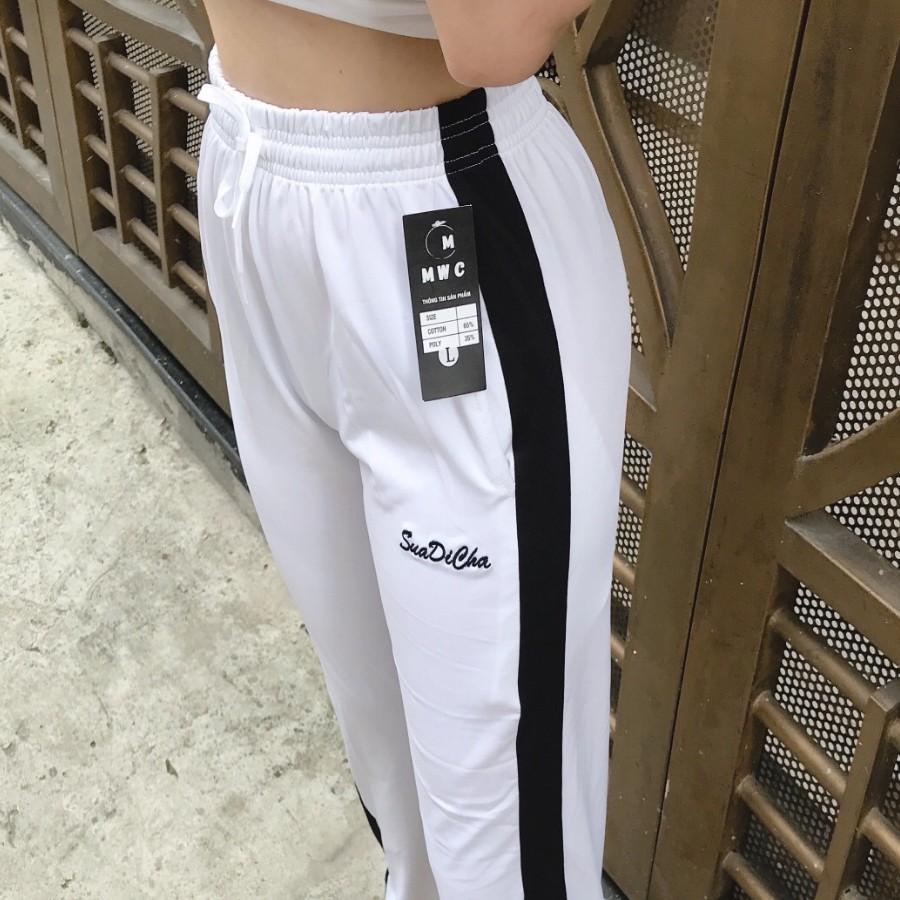 Quần jogger nữ phối sọc form rộng cực cá tính [ Phối nữ ]